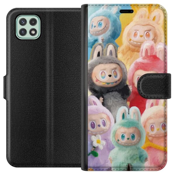 Samsung Galaxy A22 5G Tegnebogsetui Labubu Skitse Stil