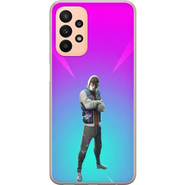 Samsung Galaxy A23 5G Gennemsigtig cover sort ridder fortnite