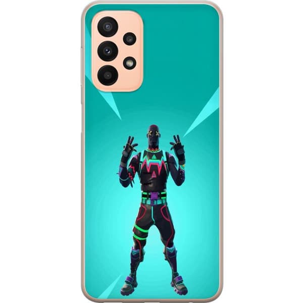 Samsung Galaxy A23 5G Gennemsigtig cover sort ridder fortnite