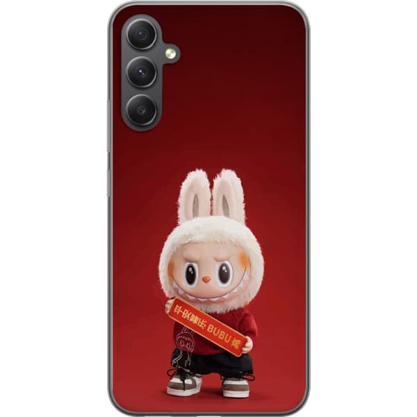 Samsung Galaxy A24 4G Gennemsigtig cover Pop Mart The Monsters Labubu Held og Lykke Vinyl Plysdukke