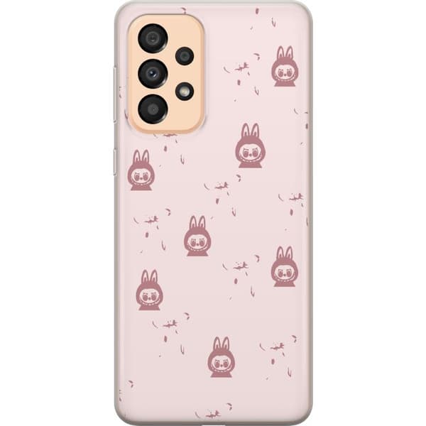 Samsung Galaxy A33 5G Läpinäkyvä kuori Labubu Neon Pop - Neonvärinen pop art hirviö
