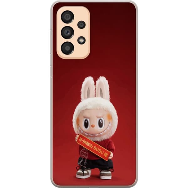 Samsung Galaxy A33 5G Gennemsigtig cover Pop Mart The Monsters Labubu Held og Lykke Vinyl Plysdukke