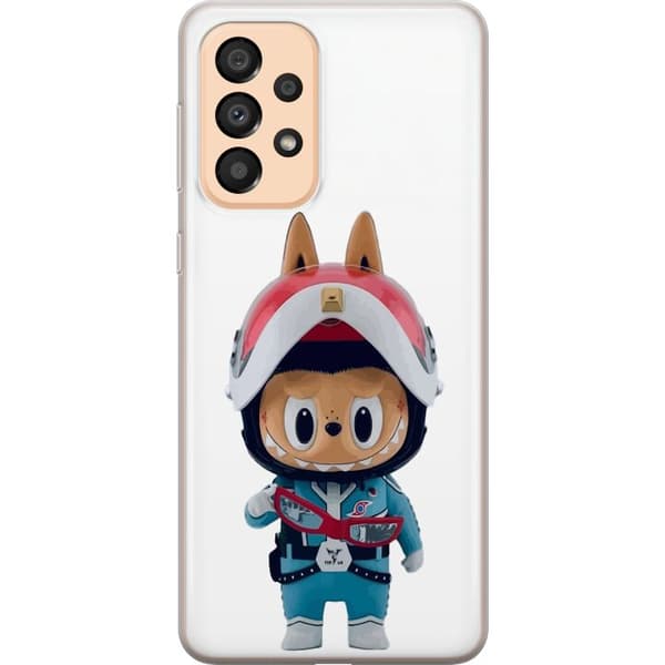 Samsung Galaxy A33 5G Gennemsigtig cover How2work Labubu Monstre x Ultraman Blue Figur