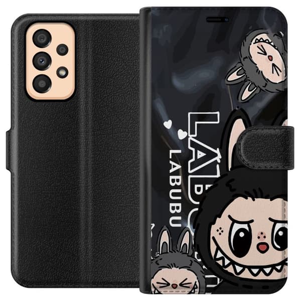 Samsung Galaxy A33 5G Tegnebogsetui <nl>Labubu Black Energy - Sort mønster i gade stil