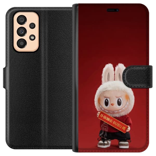 Samsung Galaxy A33 5G Lompakkokotelo Pop Mart The Monsters Labubu Onnea Vinyl Nukke