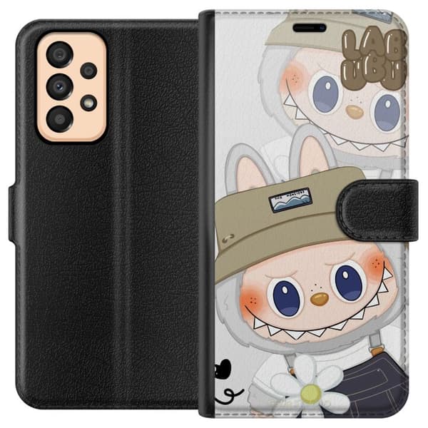 Samsung Galaxy A33 5G Tegnebogsetui Labubu Minimal Mood - Enkel og stilren monsterdesign
