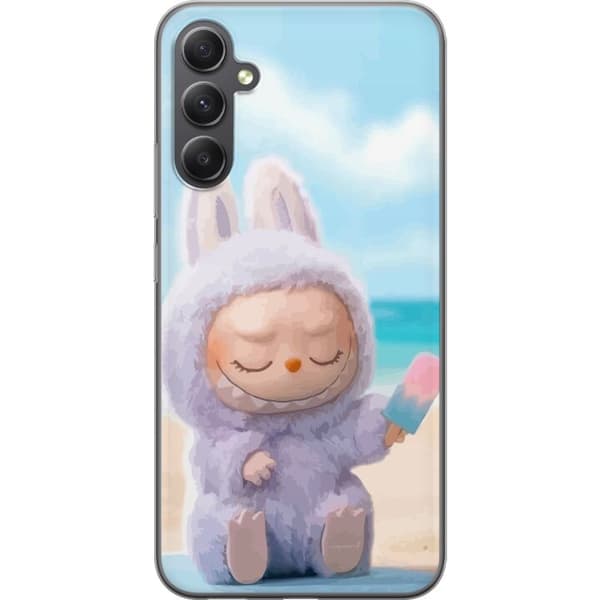 Samsung Galaxy A35 Genomskinligt Skal Labubu Pink Mood – Rosa monsterdesign