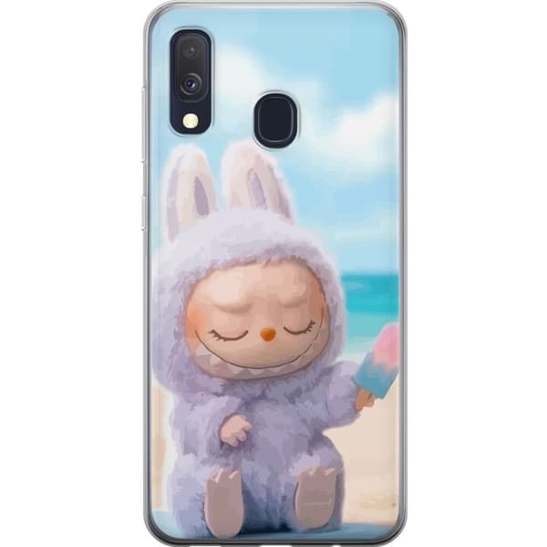 Samsung Galaxy A40 Gennemsigtig cover Labubu Lyserød Stemning