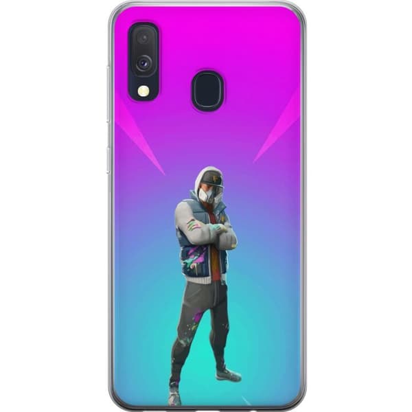 Samsung Galaxy A40 Gennemsigtig cover sort ridder fortnite