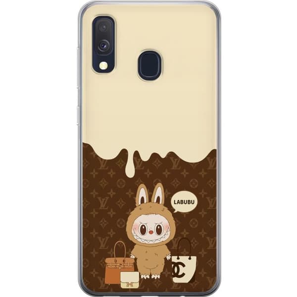 Samsung Galaxy A40 Gennemsigtig cover Labubu Blue Chill - Blå toner og rolig udtryk