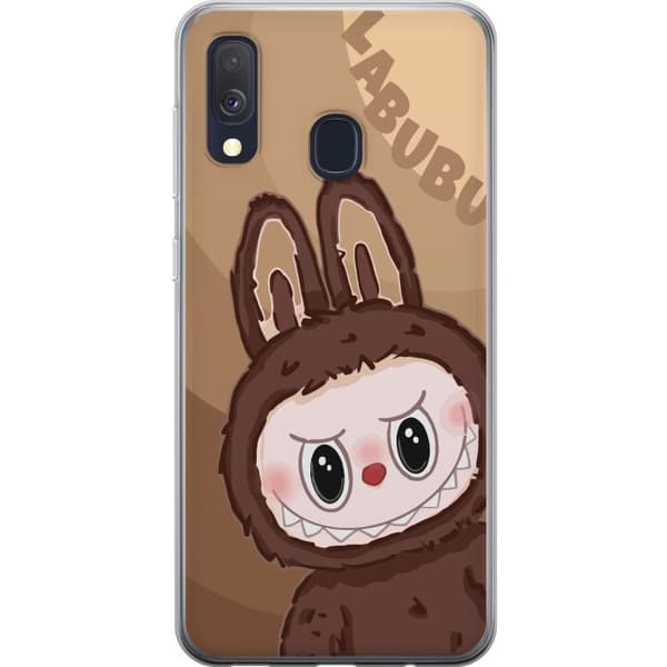 Samsung Galaxy A40 Läpinäkyvä kuori Labubu Pilvipieni - Valkoinen ja Sininen Suunnittelu Söpöllä Tyylillä