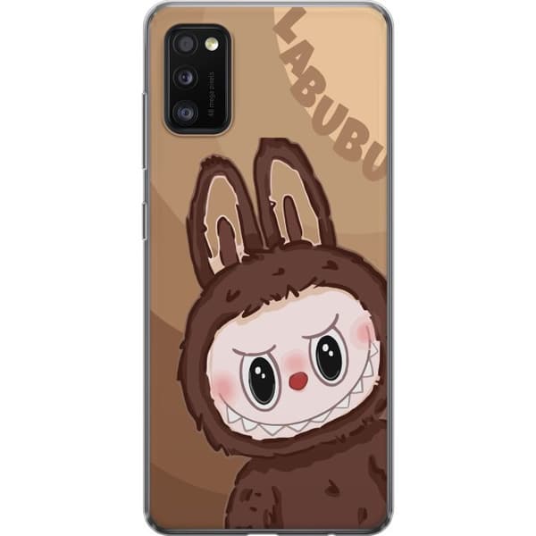 Samsung Galaxy A41 Läpinäkyvä kuori Labubu Pilvipieni - Valkoinen ja Sininen Suunnittelu Söpöllä Tyylillä