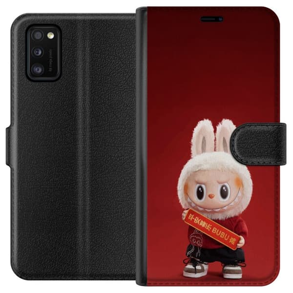 Samsung Galaxy A41 Tegnebogsetui Pop Mart The Monsters Labubu Held og Lykke Vinyl Plysdukke