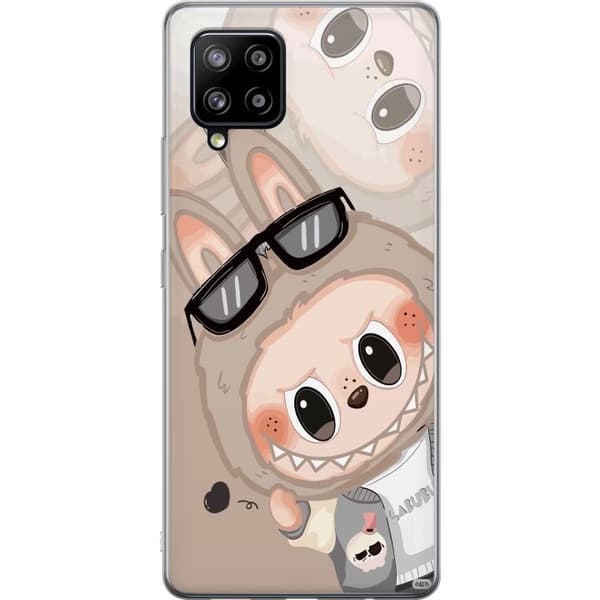 Samsung Galaxy A42 5G Genomskinligt Skal Labubu Rainbow Chaos – Färgglatt monster i regnbågstoner
