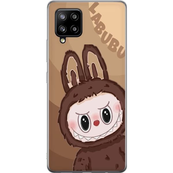 Samsung Galaxy A42 5G Gennemsigtig cover Labubu Skyde Sød - Hvid og Blå Design med Sød Stil