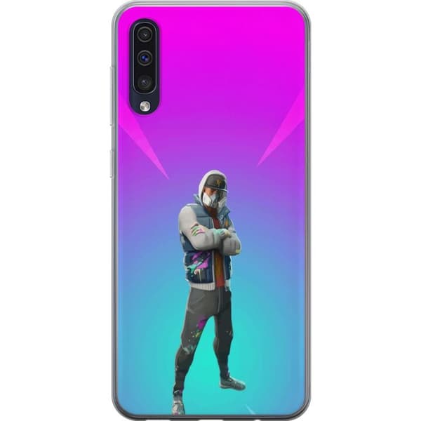 Samsung Galaxy A50 Gennemsigtig cover sort ridder fortnite