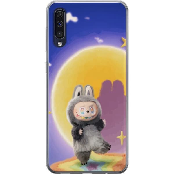 Samsung Galaxy A50 Gennemsigtig cover Labubu Neon Pop - Neonfarvet pop art monster