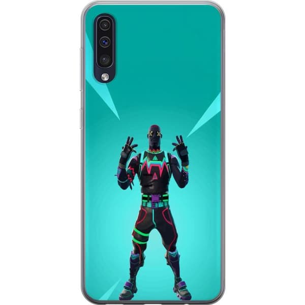 Samsung Galaxy A50 Gennemsigtig cover sort ridder fortnite