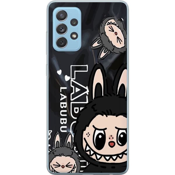 Samsung Galaxy A52 5G Läpinäkyvä kuori <nl>Labubu Black Energy - Musta kuviointi katutyyliin