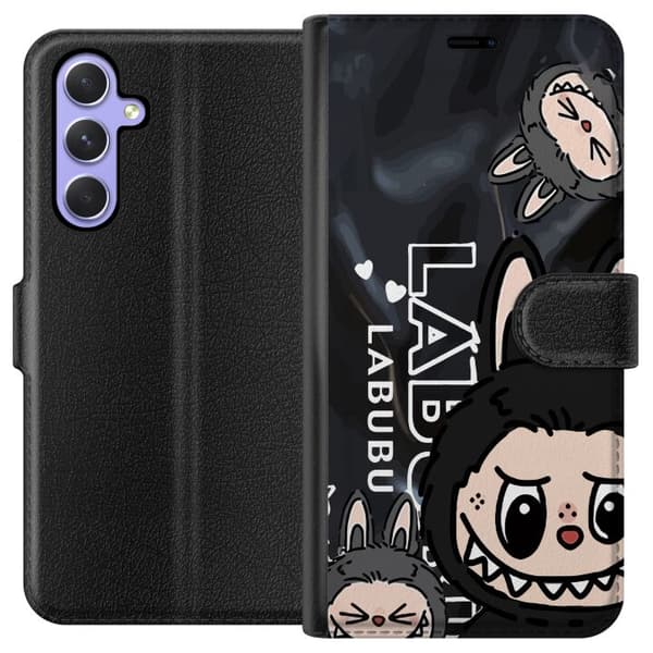 Samsung Galaxy A54 Tegnebogsetui <nl>Labubu Black Energy - Sort mønster i gade stil
