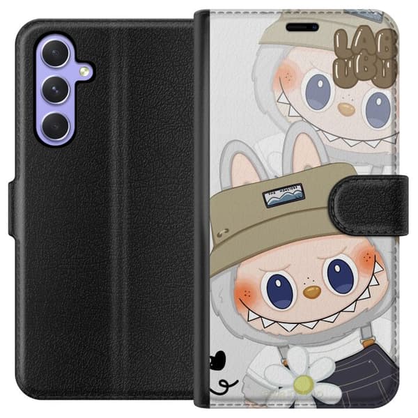 Samsung Galaxy A54 Lompakkokotelo Labubu Minimal Mood - Yksinkertainen ja tyylikäs hirviösuunnittelu