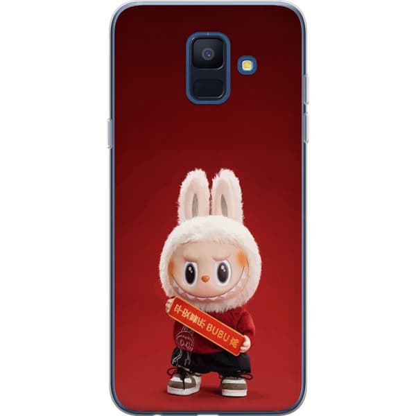 Samsung Galaxy A6 (2018) Gennemsigtig cover Pop Mart The Monsters Labubu Held og Lykke Vinyl Plysdukke
