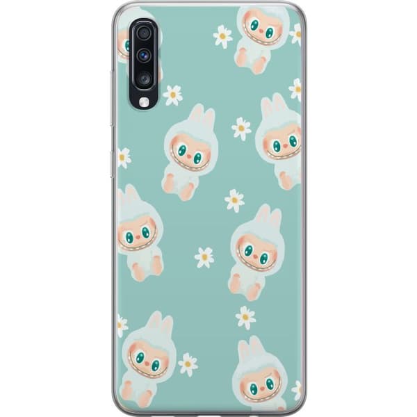 Samsung Galaxy A70 Genomskinligt Skal Labubu Candy Vibes – Söt och färgglad monsterstil