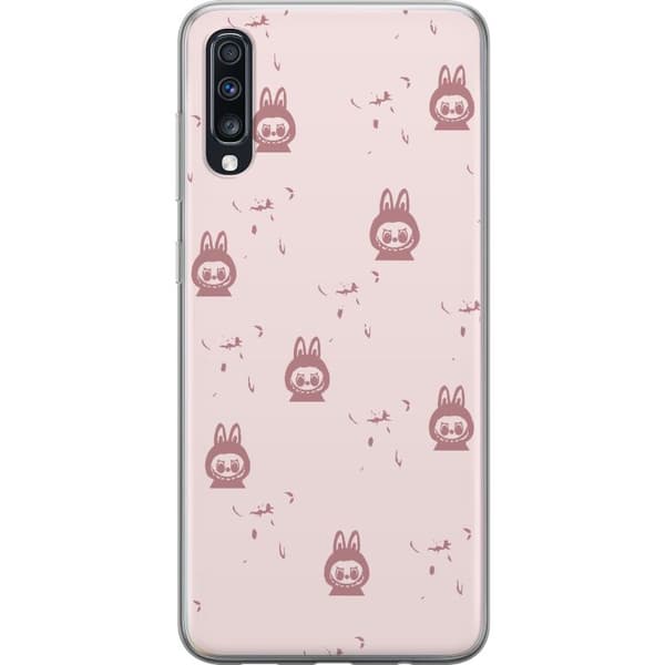 Samsung Galaxy A70 Genomskinligt Skal Labubu Neon Pop – Neonfärgad pop art monster