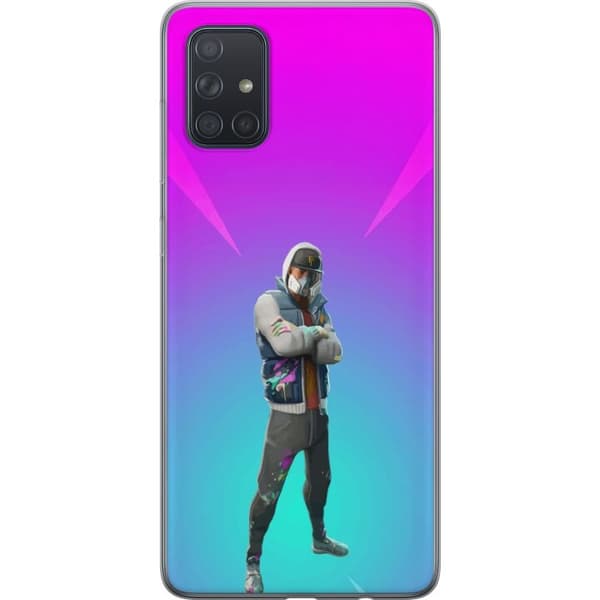 Samsung Galaxy A71 Läpinäkyvä kuori musta ritari fortnite