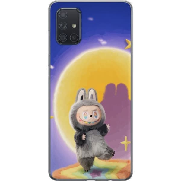Samsung Galaxy A71 Läpinäkyvä kuori Labubu Neon Pop - Neonväri pop-taiteen hirviö