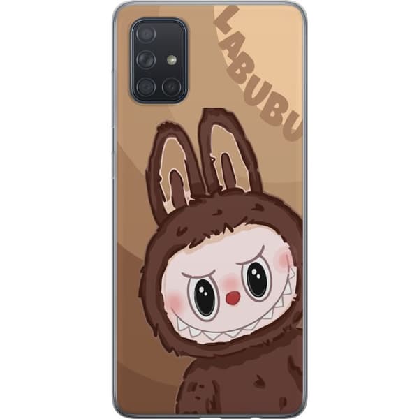 Samsung Galaxy A71 Läpinäkyvä kuori Labubu Pilvipieni - Valkoinen ja Sininen Suunnittelu Söpöllä Tyylillä