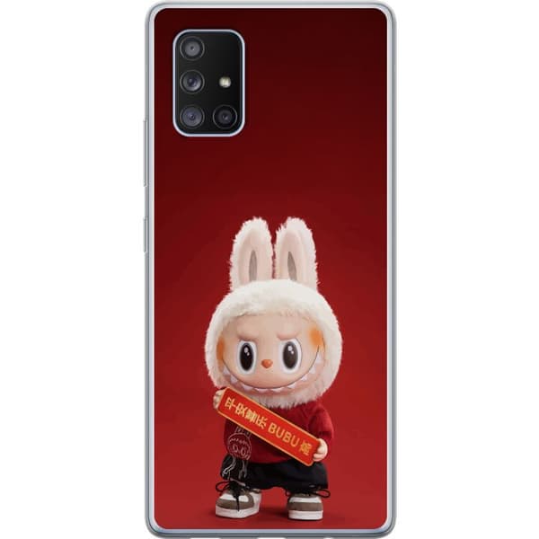 Samsung Galaxy A71 5G Gennemsigtig cover Pop Mart The Monsters Labubu Held og Lykke Vinyl Plysdukke
