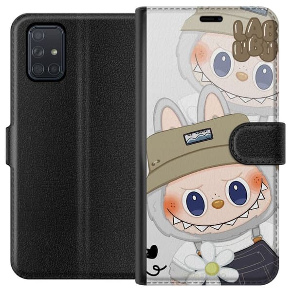 Samsung Galaxy A71 Tegnebogsetui Labubu Minimal Mood - Enkel og stilren monsterdesign