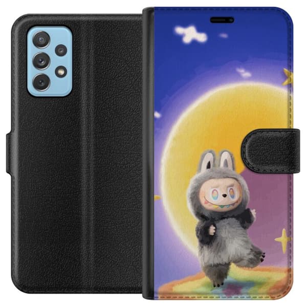 Samsung Galaxy A72 5G Lommeboketui Labubu Neon Pop - Neonfarget pop art-monster