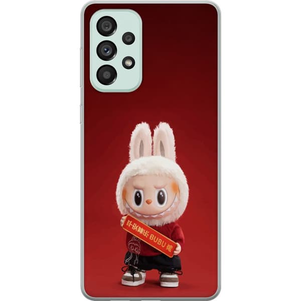 Samsung Galaxy A73 5G Läpinäkyvä kuori Pop Mart The Monsters Labubu Onnea Vinyl Nukke