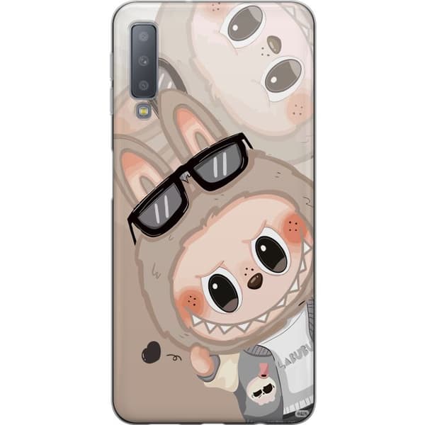 Samsung Galaxy A7 (2018) Läpinäkyvä kuori Labubu Rainbow Chaos