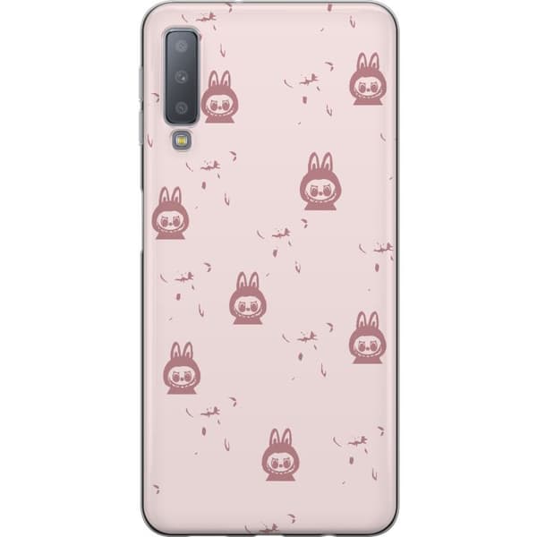 Samsung Galaxy A7 (2018) Läpinäkyvä kuori Labubu Neon Pop - Neonvärinen pop art hirviö