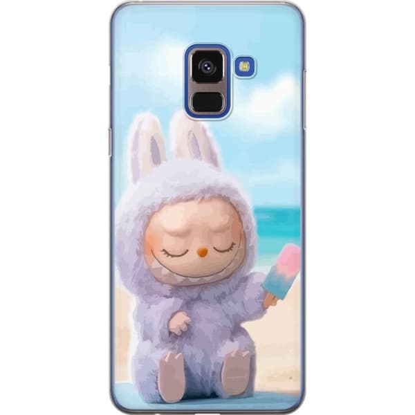 Samsung Galaxy A8 (2018) Genomskinligt Skal Labubu Pink Mood – Rosa monsterdesign