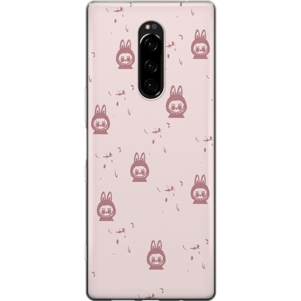 Sony Xperia 1 Gennemsigtig cover Labubu Neon Pop - Neonfarvet pop art monster