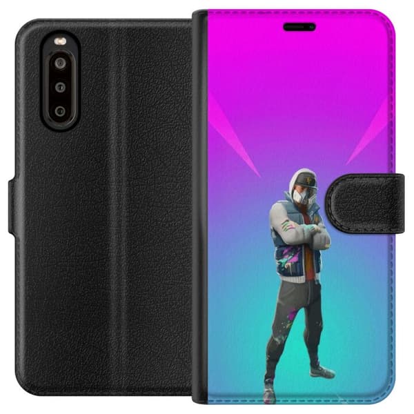Sony Xperia 10 II Lompakkokotelo musta ritari fortnite