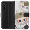 Pikkukuva 1 / 3: Sony Xperia 10 II Lompakkokotelo Labubu Minimal Mood - Yksinkertainen ja tyylikäs hirviösuunnittelu