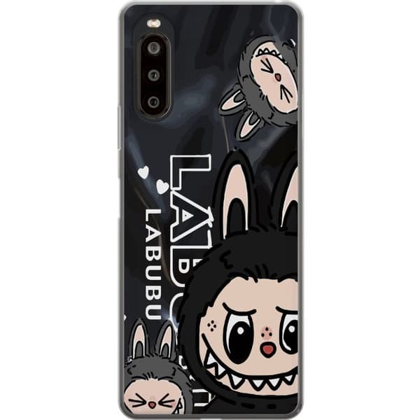 Sony Xperia 10 II Gennemsigtig cover <nl>Labubu Black Energy - Sort mønster i gade stil