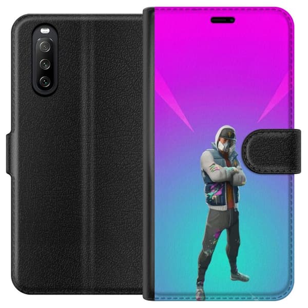 Sony Xperia 10 III Lompakkokotelo musta ritari fortnite