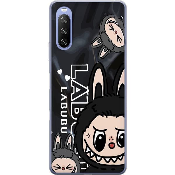 Sony Xperia 10 III Läpinäkyvä kuori <nl>Labubu Black Energy - Musta kuviointi katutyyliin