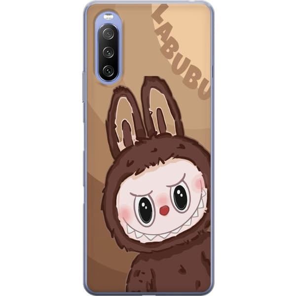 Sony Xperia 10 III Gjennomsiktig deksel Labubu Sky Kosebamse - Hvit og Blå Design med Søt Stil