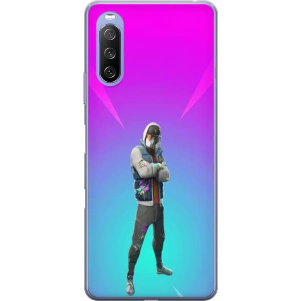 Sony Xperia 10 III Lite Gennemsigtig cover sort ridder fortnite