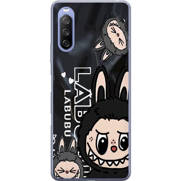 Sony Xperia 10 III Lite Gennemsigtig cover <nl>Labubu Black Energy - Sort mønster i gade stil