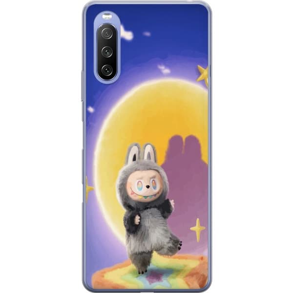 Sony Xperia 10 III Lite Genomskinligt Skal Labubu Neon Pop – Neonfärgad pop art monster