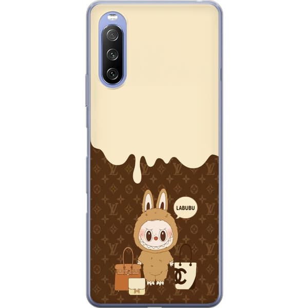 Sony Xperia 10 III Lite Gennemsigtig cover Labubu Blue Chill - Blå toner og rolig udtryk