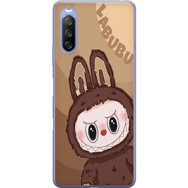 Sony Xperia 10 III Lite Gennemsigtig cover Labubu Skyde Sød - Hvid og Blå Design med Sød Stil